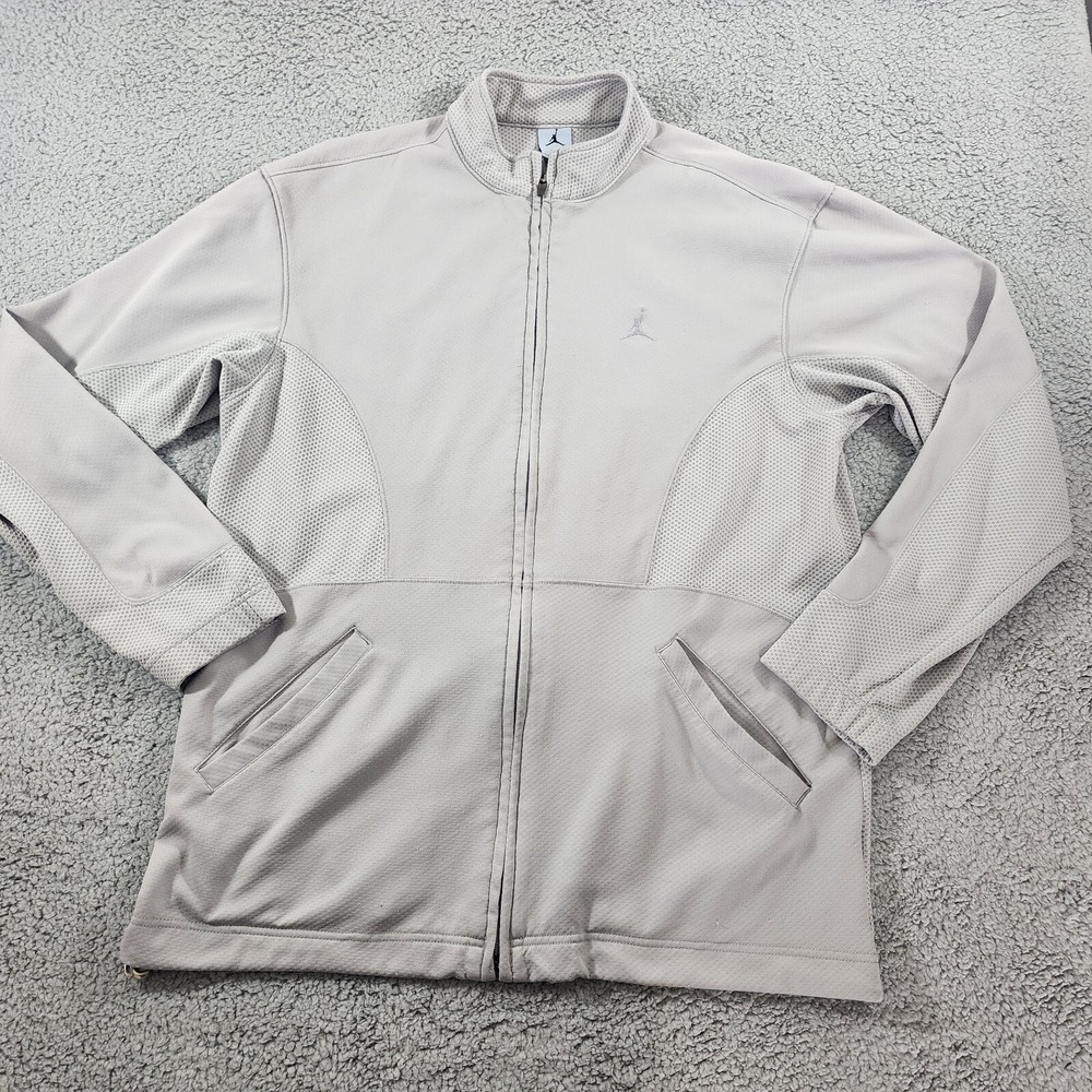 Vintage Jordan Jumpman Jacket Mens Large Track Basketball Zip Gray Warm Up